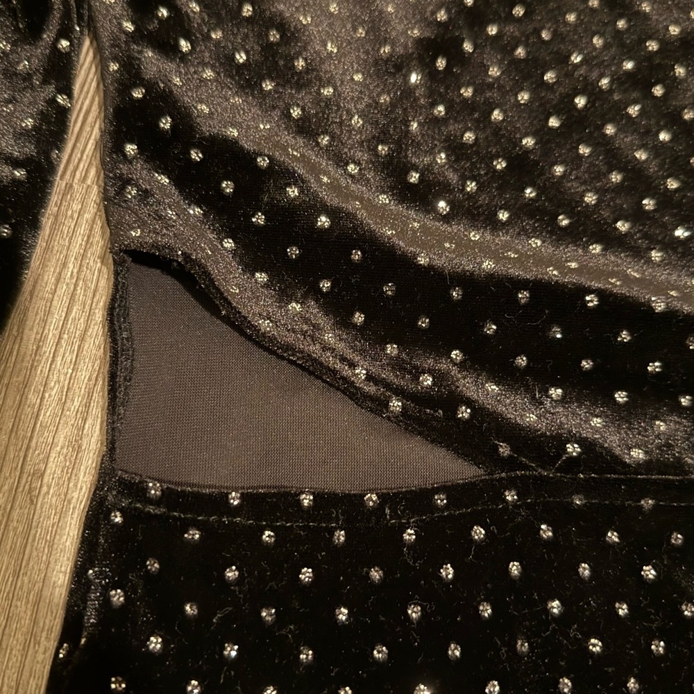 Zara Black Velvet high-neck bodysuit with Sparkling Details